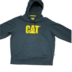 CAT Caterpillar Logo Pullover Hoodie – Size L – black